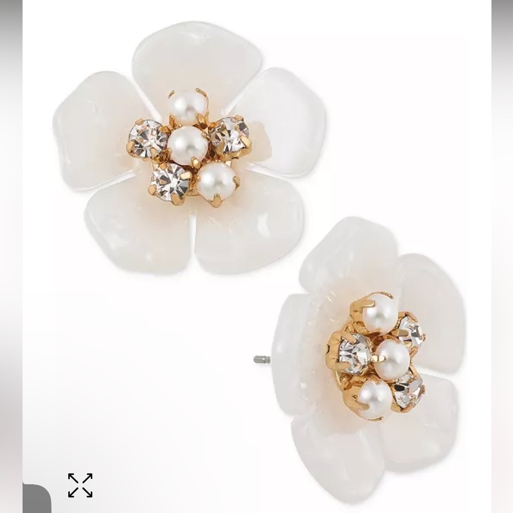 NWT On 34th Gold-Tone Color Pavé & Imitation Pearl Mother-of-Pearl Macy’s - Picture 5 of 5